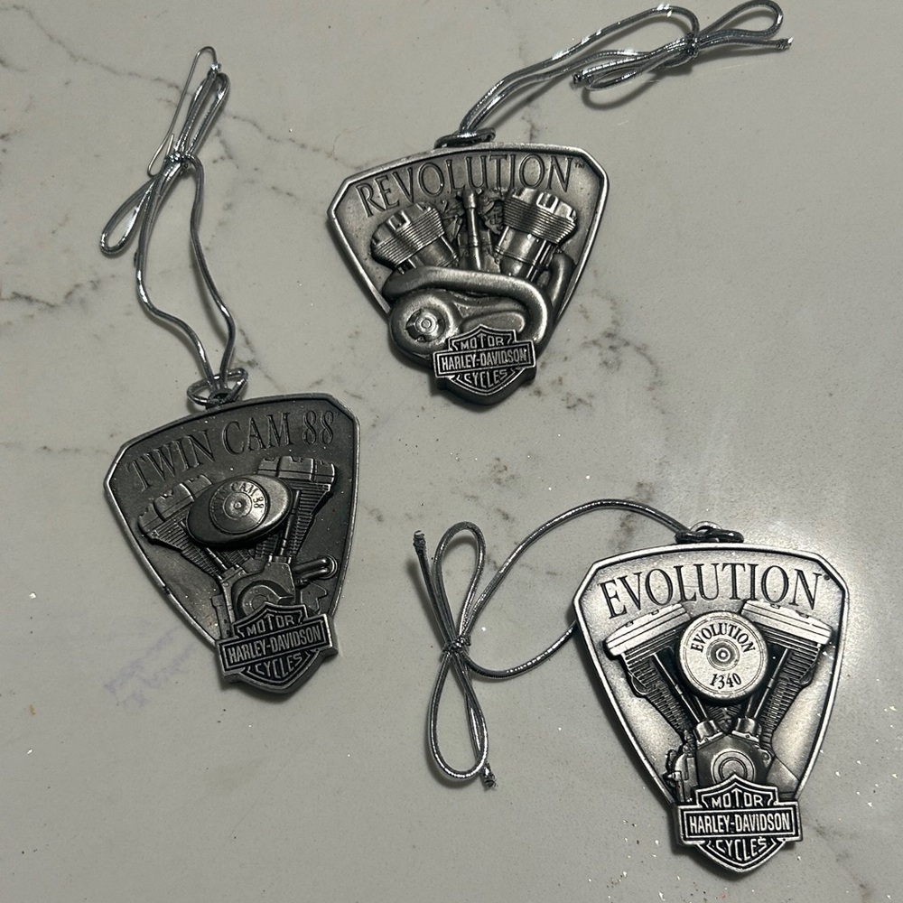 Harley-Davidson Silver Engine Ornaments